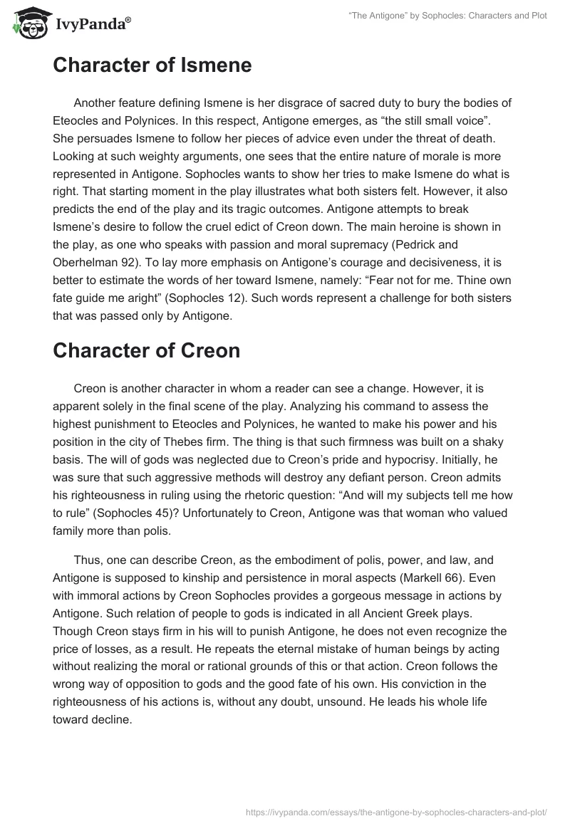 “The Antigone” by Sophocles: Characters and Plot. Page 2