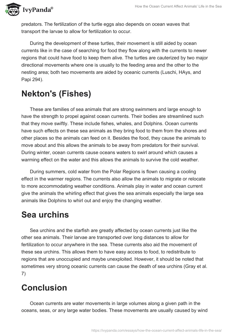 How the Ocean Current Affect Animals’ Life in the Sea. Page 2