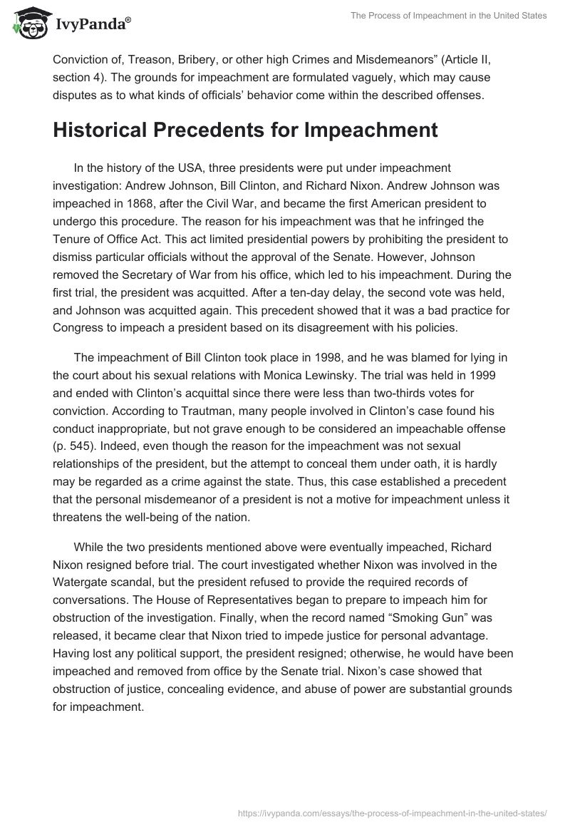 The Process of Impeachment in the United States. Page 2