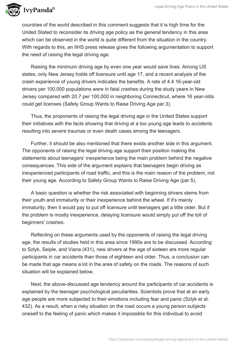 Legal Driving Age Policy in the United States. Page 2