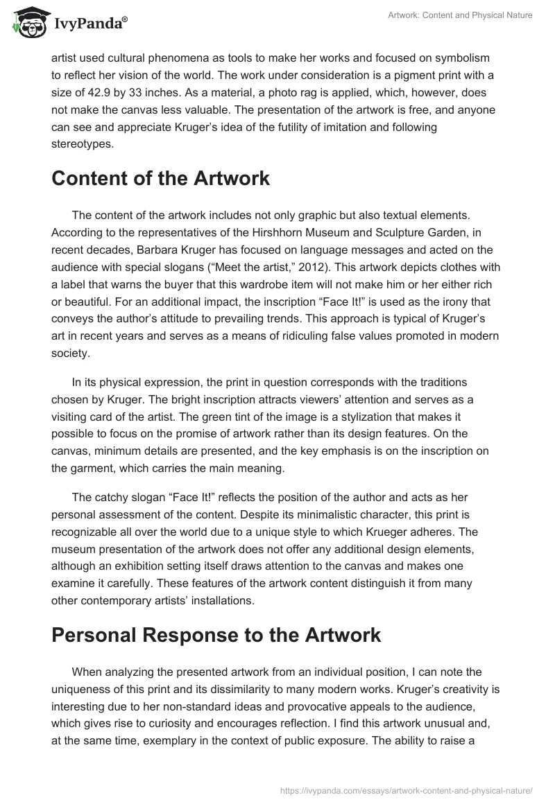 Artwork: Content and Physical Nature. Page 3