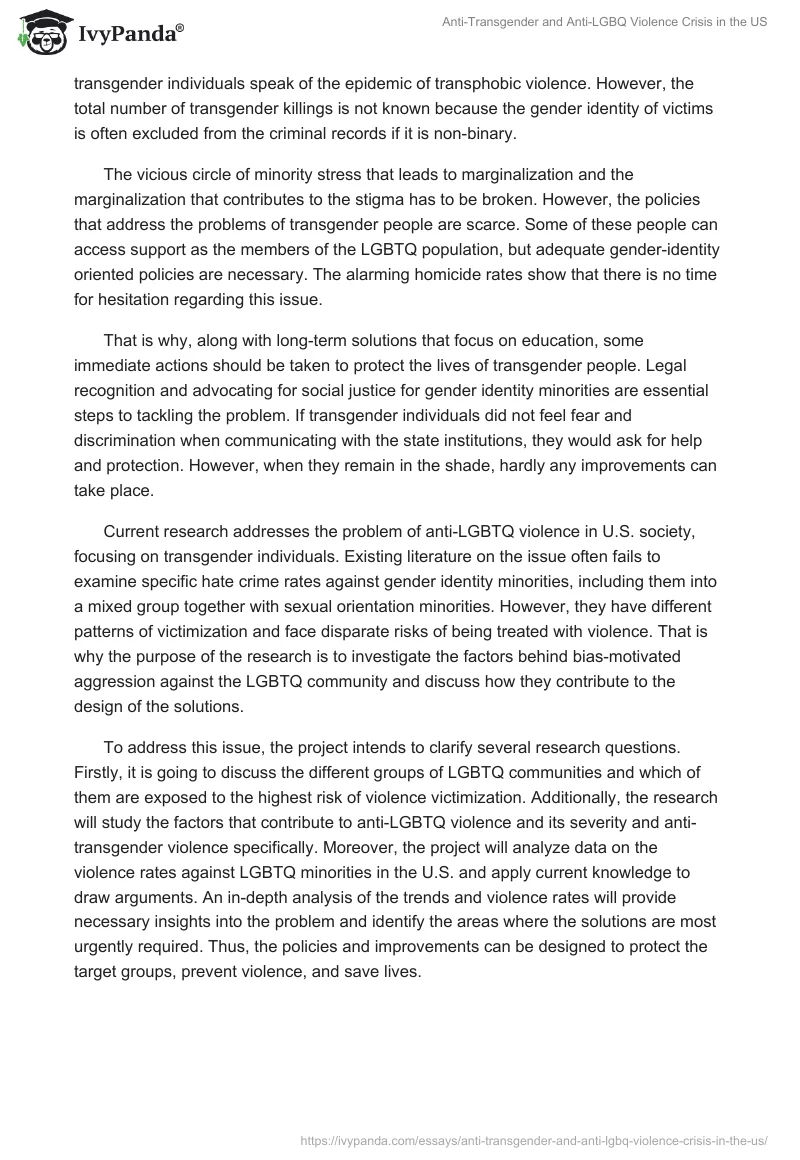 Anti-Transgender and Anti-LGBQ Violence Crisis in the US. Page 2