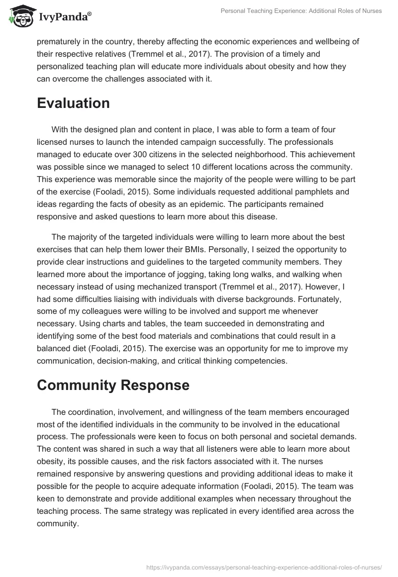 Personal Teaching Experience: Additional Roles of Nurses. Page 3
