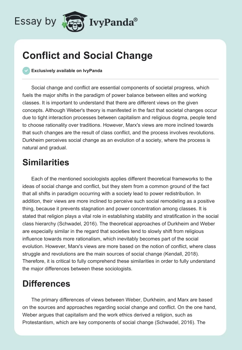 Conflict and Social Change. Page 1