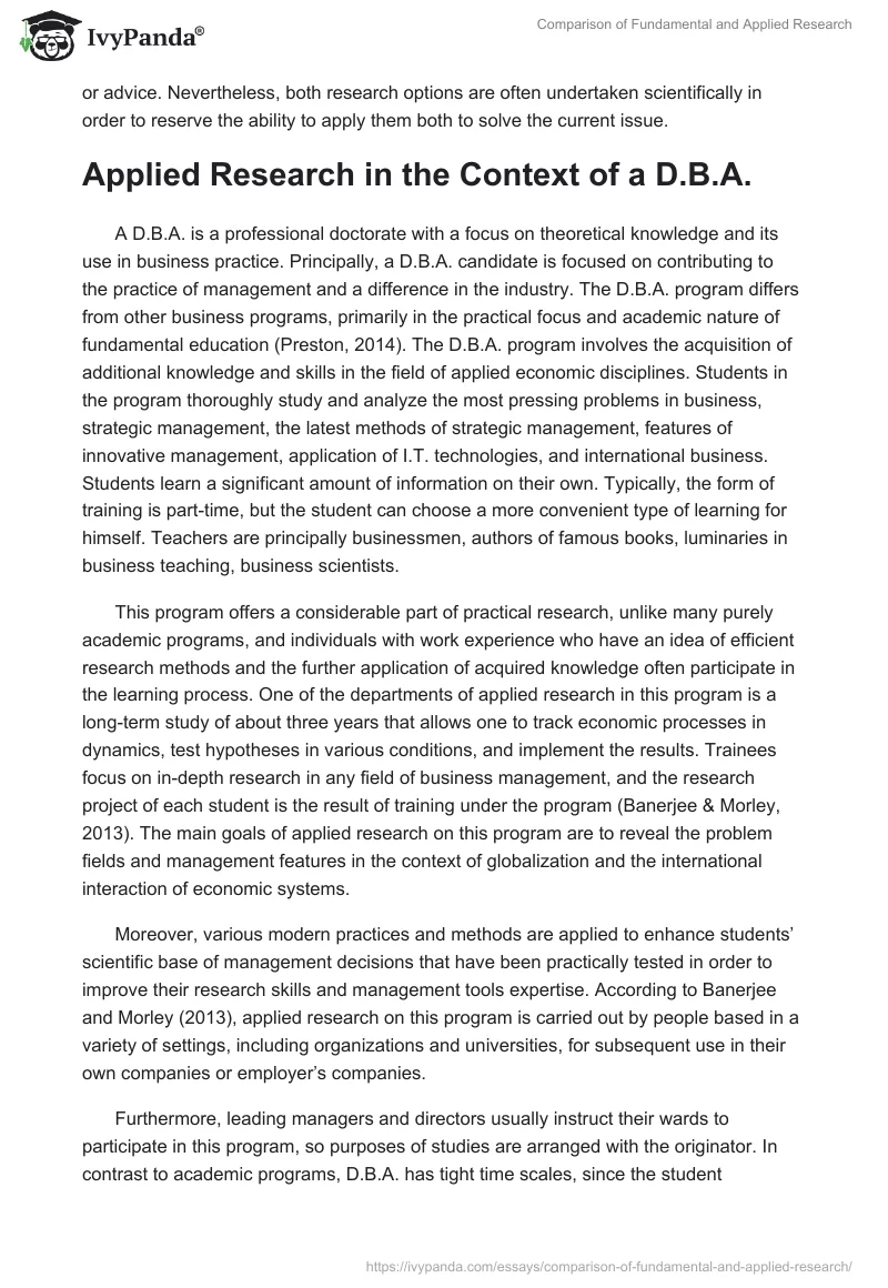 Comparison of Fundamental and Applied Research. Page 4