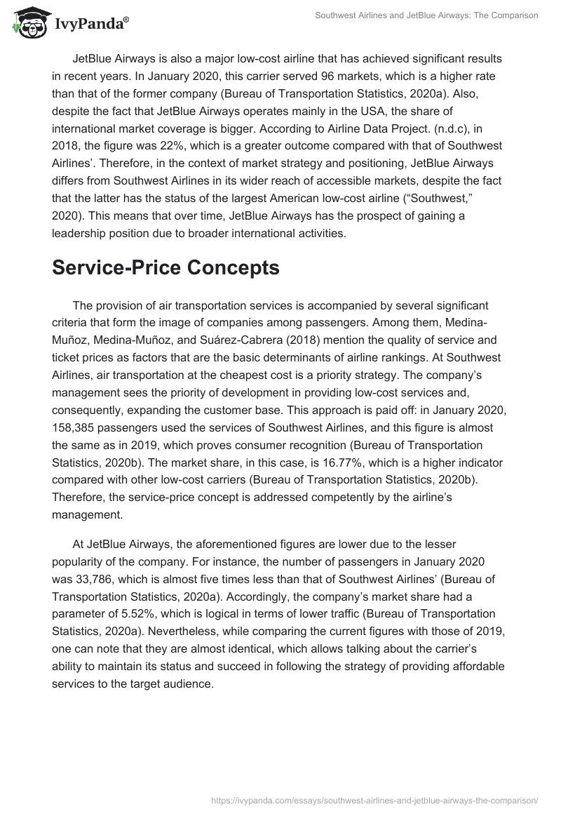 Southwest Airlines and JetBlue Airways: The Comparison. Page 3