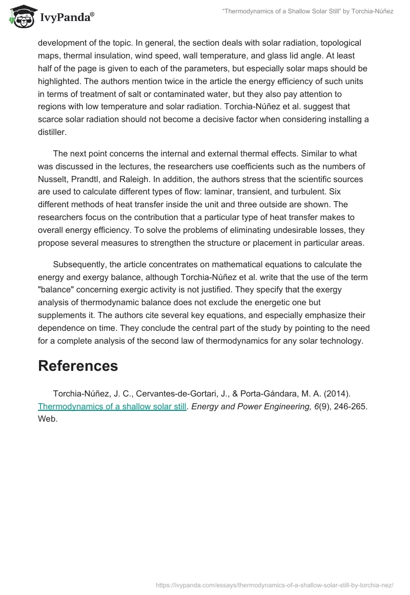 “Thermodynamics of a Shallow Solar Still” by Torchia-Núñez. Page 2