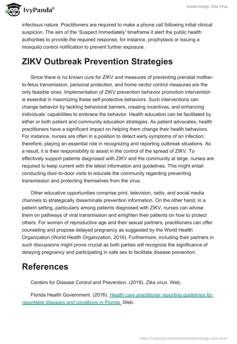 Epidemiology: Zika Virus. Page 5