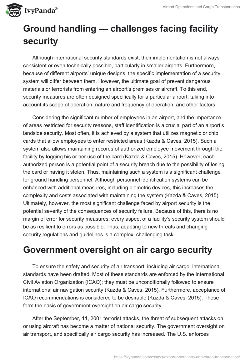 Airport Operations and Cargo Transportation. Page 2