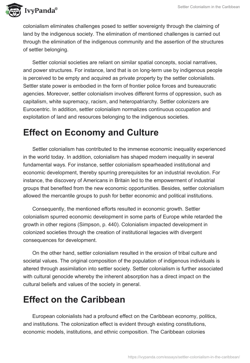 Settler Colonialism in the Caribbean. Page 2