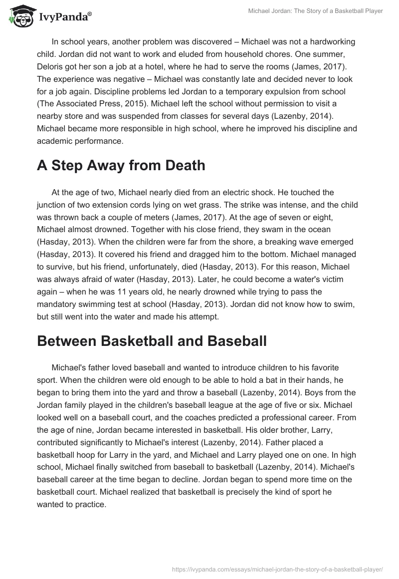 Michael Jordan: The Story of a Basketball Player. Page 2