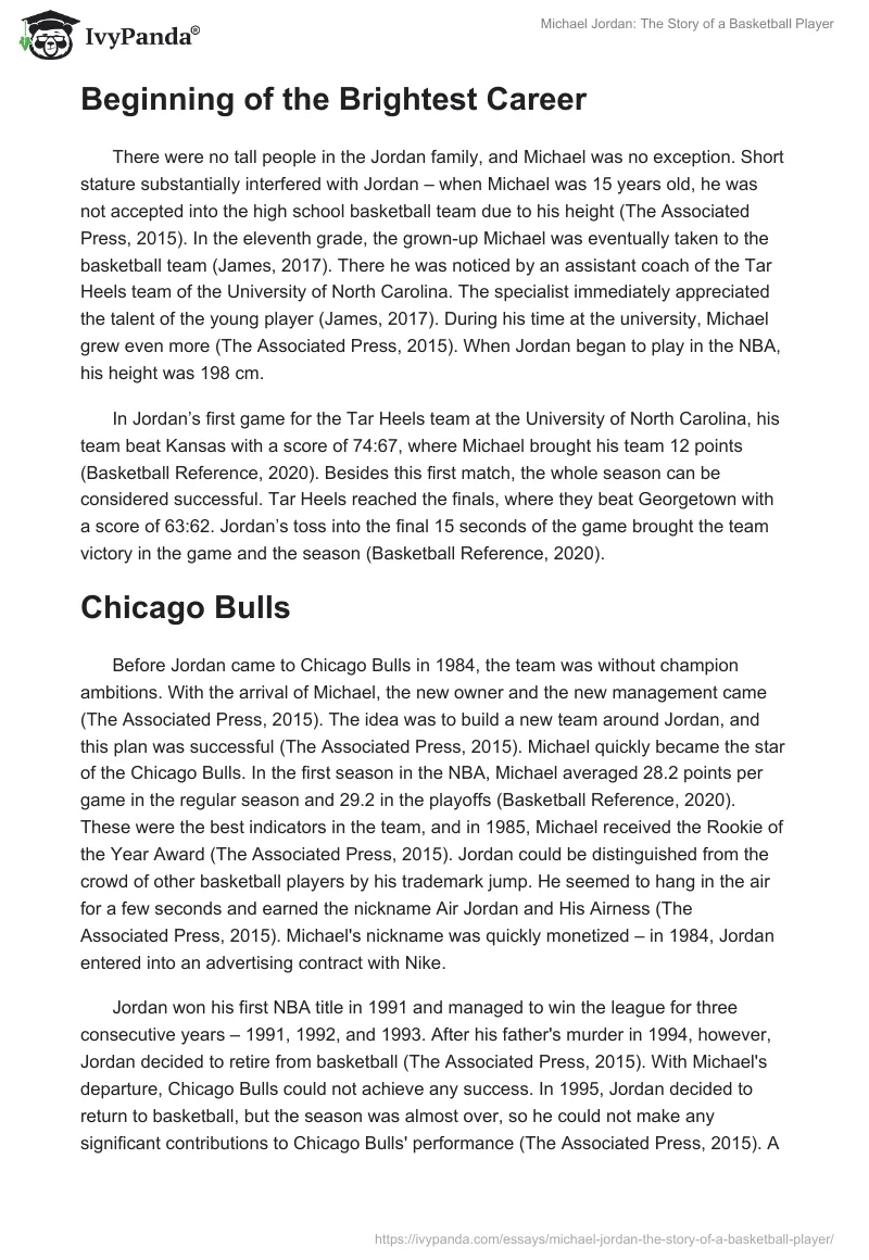 Michael Jordan: The Story of a Basketball Player. Page 3
