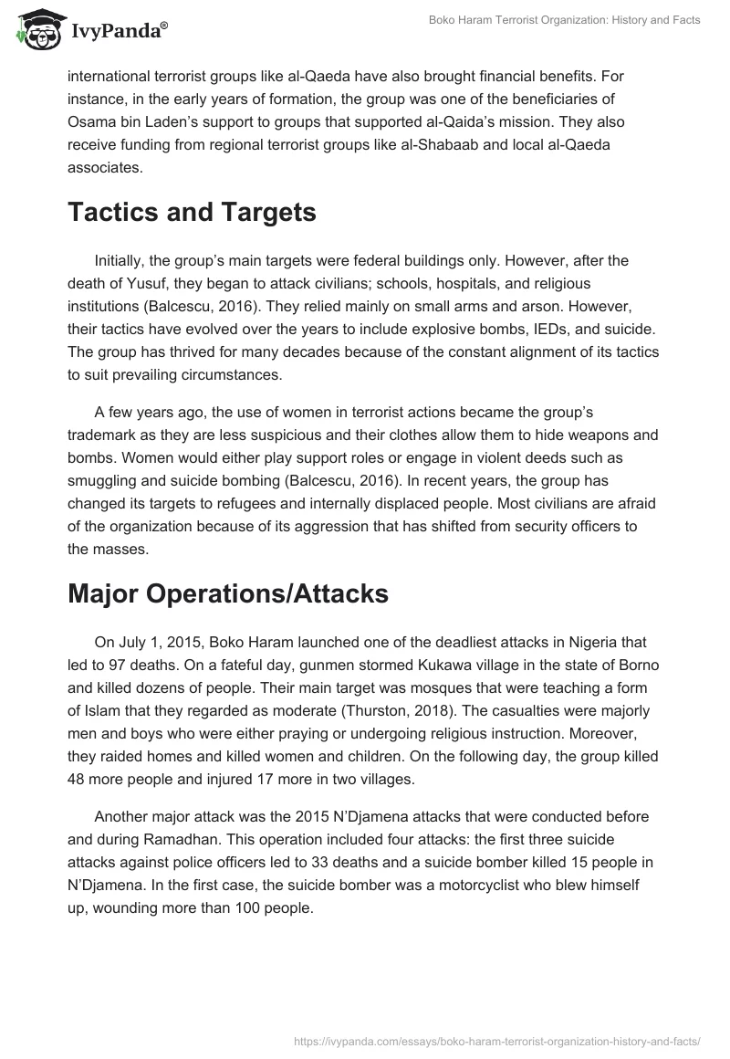 Boko Haram Terrorist Organization: History and Facts. Page 4