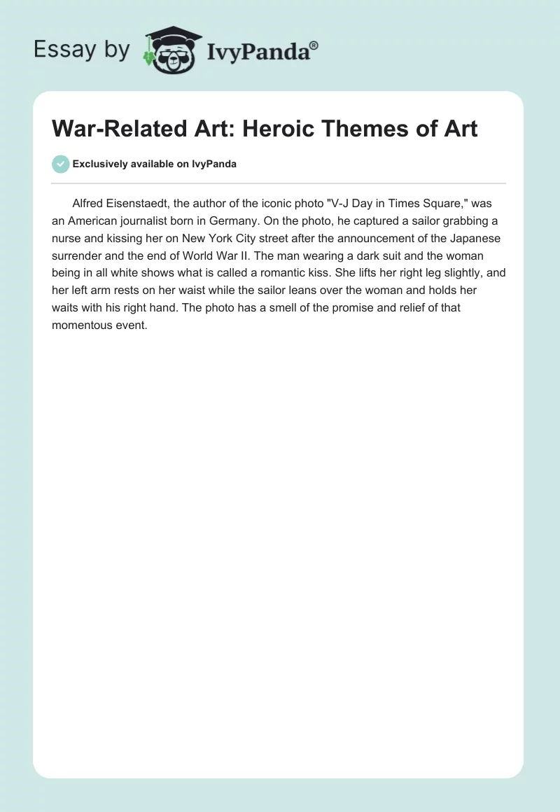 War-Related Art: Heroic Themes of Art. Page 1