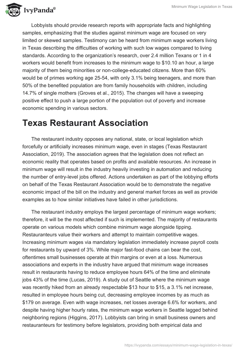 Minimum Wage Legislation in Texas. Page 2