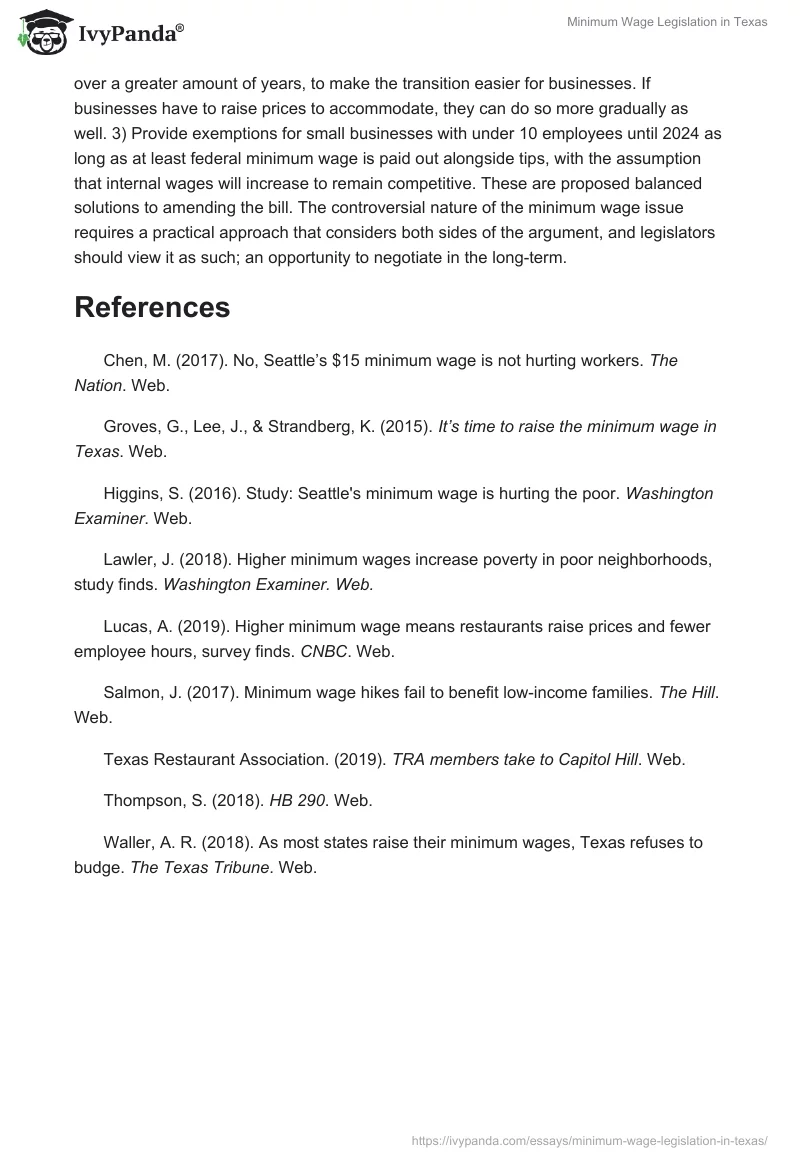 Minimum Wage Legislation in Texas. Page 4