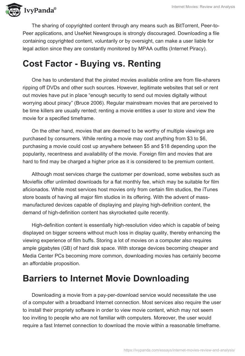 Internet Movies: Review and Analysis. Page 2