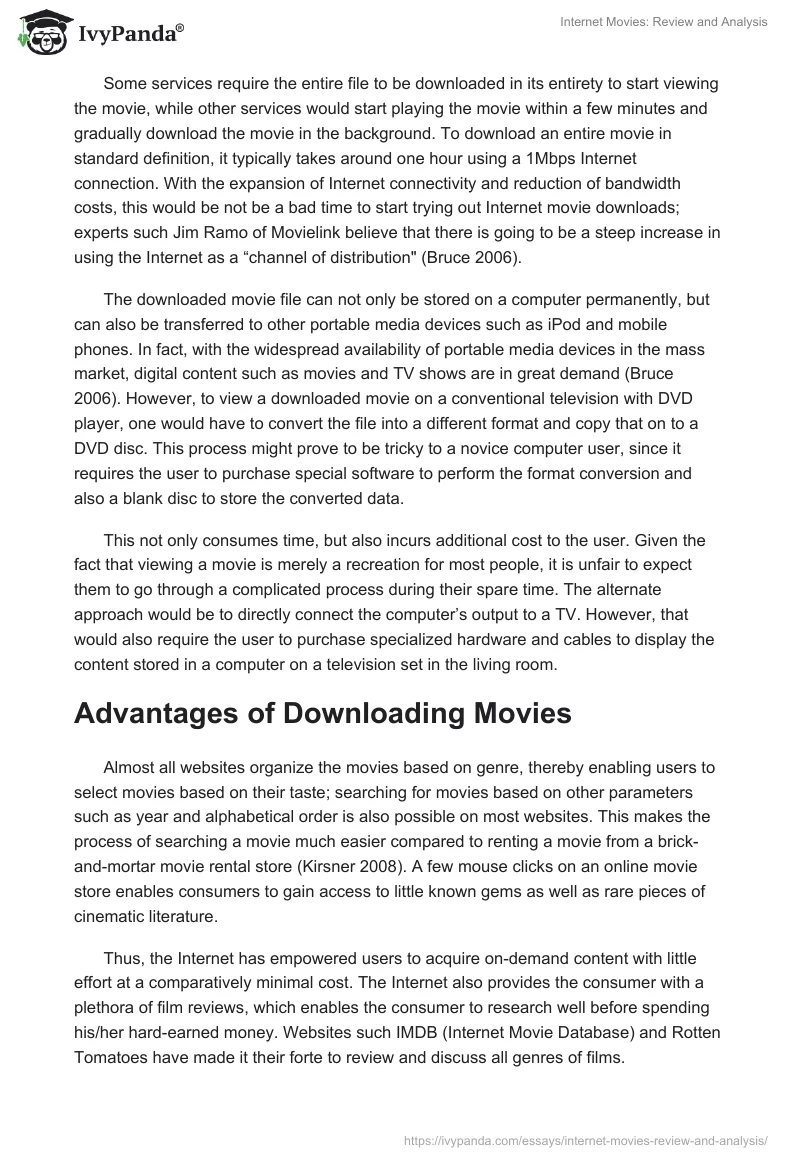Internet Movies: Review and Analysis. Page 3