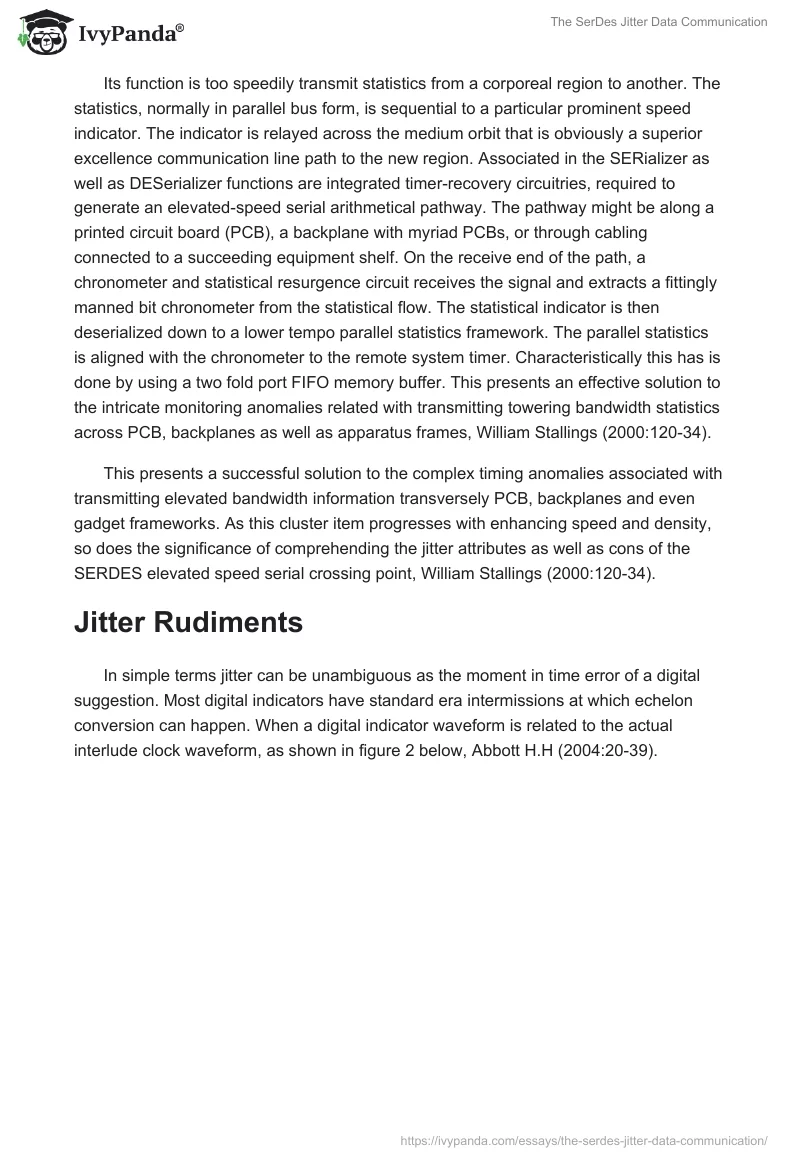 The SerDes Jitter Data Communication. Page 2