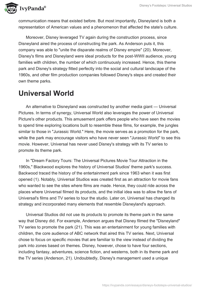 Disney’s Footsteps: Universal Studios. Page 2
