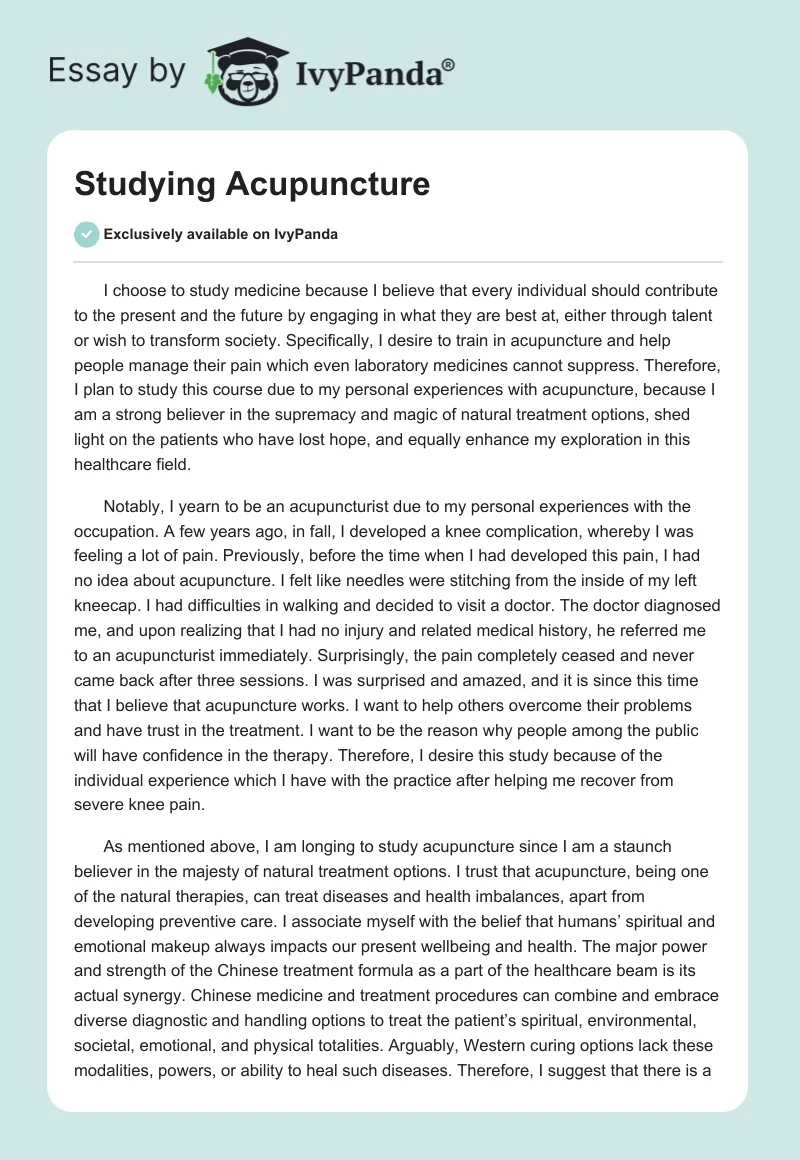 Studying Acupuncture. Page 1