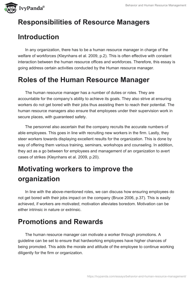 Behavior and Human Resource Management. Page 3