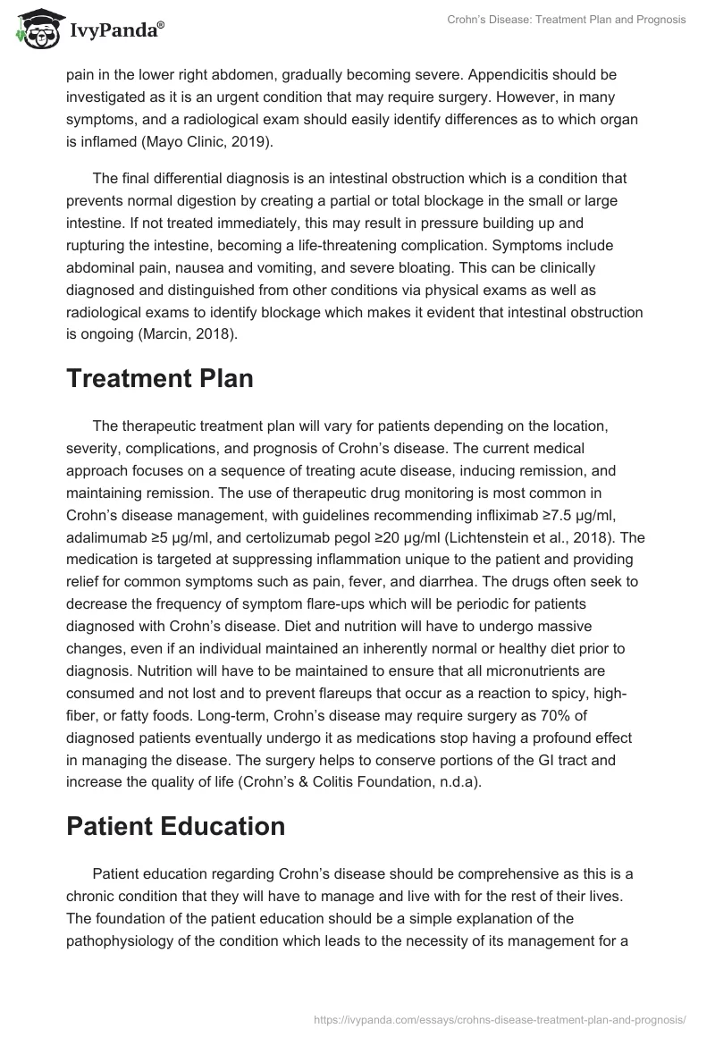Crohn’s Disease: Treatment Plan and Prognosis. Page 2