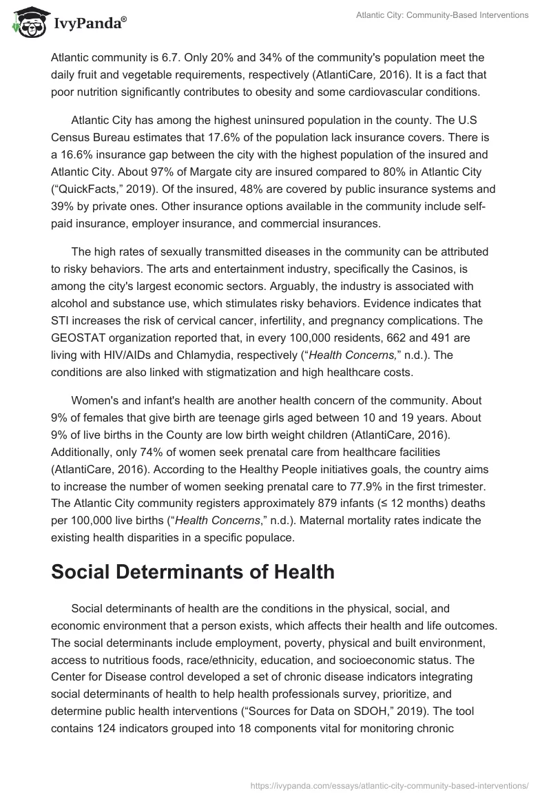 Atlantic City: Community-Based Interventions. Page 3