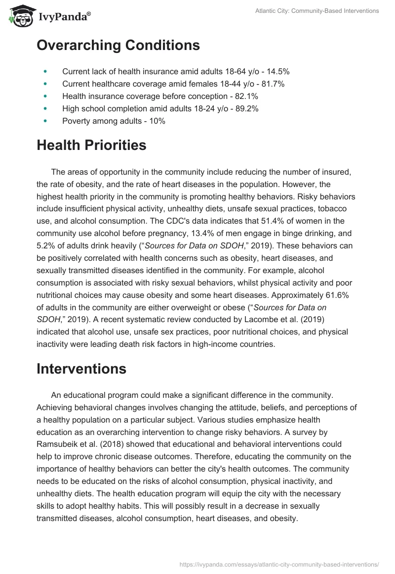 Atlantic City: Community-Based Interventions. Page 5