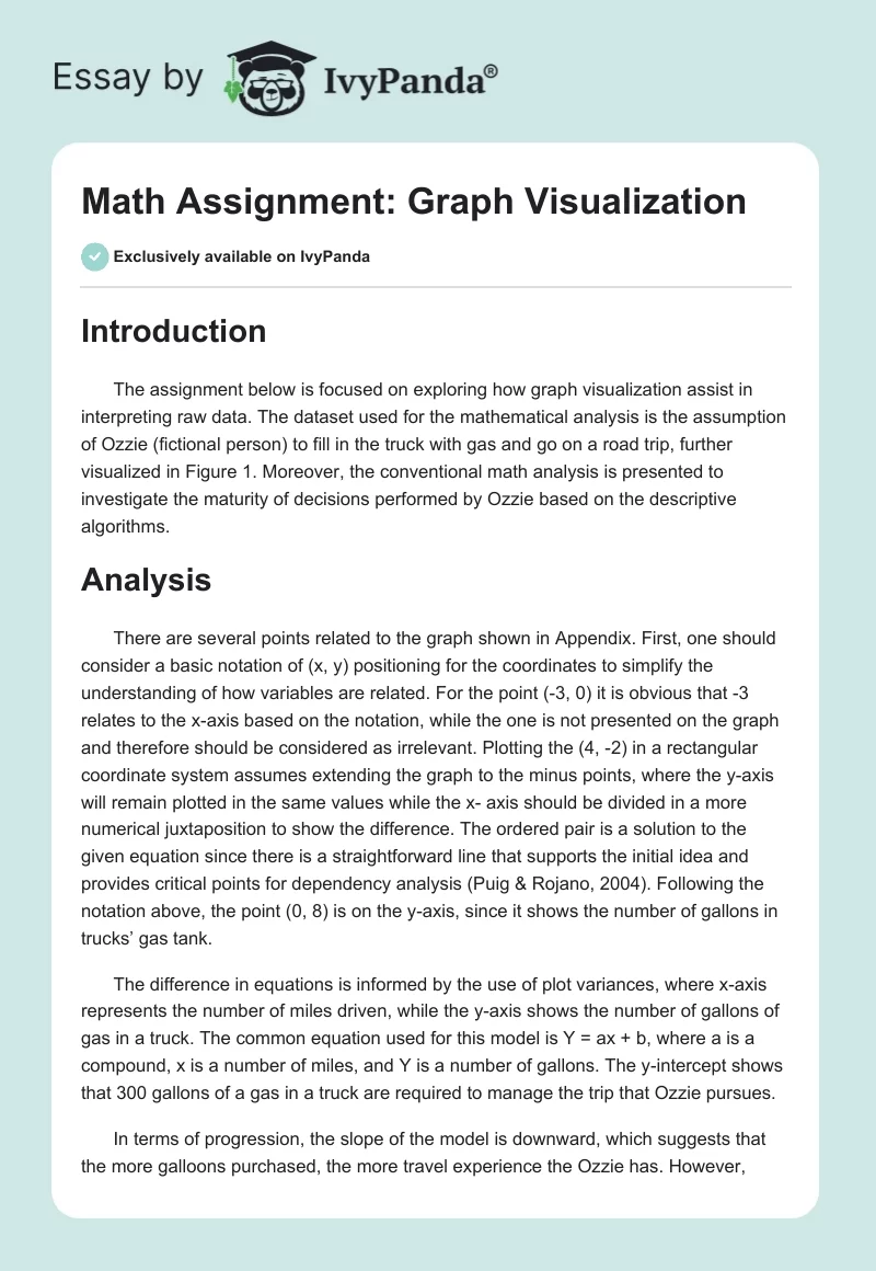 Math Assignment: Graph Visualization. Page 1