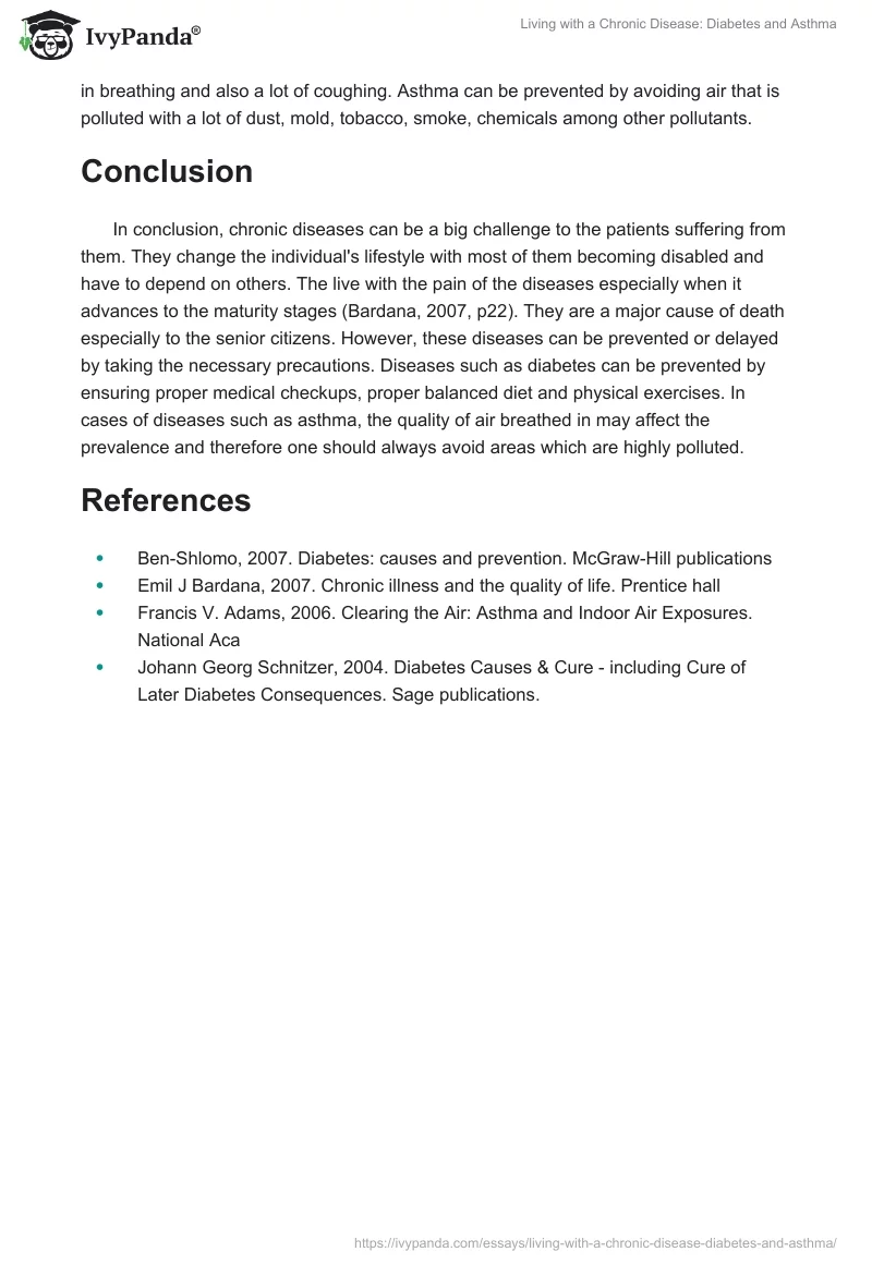 Living With a Chronic Disease: Diabetes and Asthma. Page 3