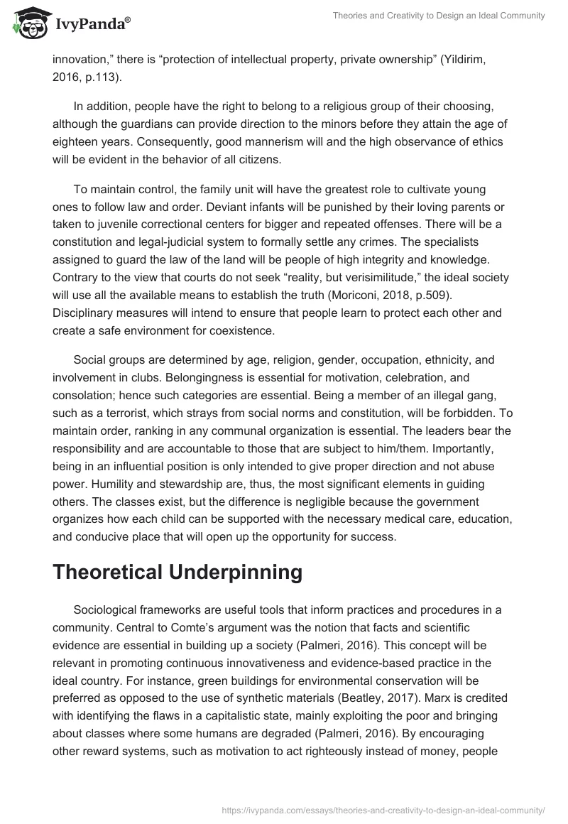 Theories and Creativity to Design an Ideal Community. Page 2