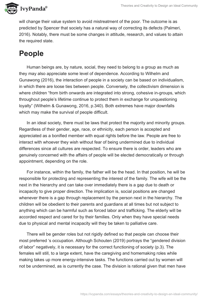 Theories and Creativity to Design an Ideal Community. Page 3