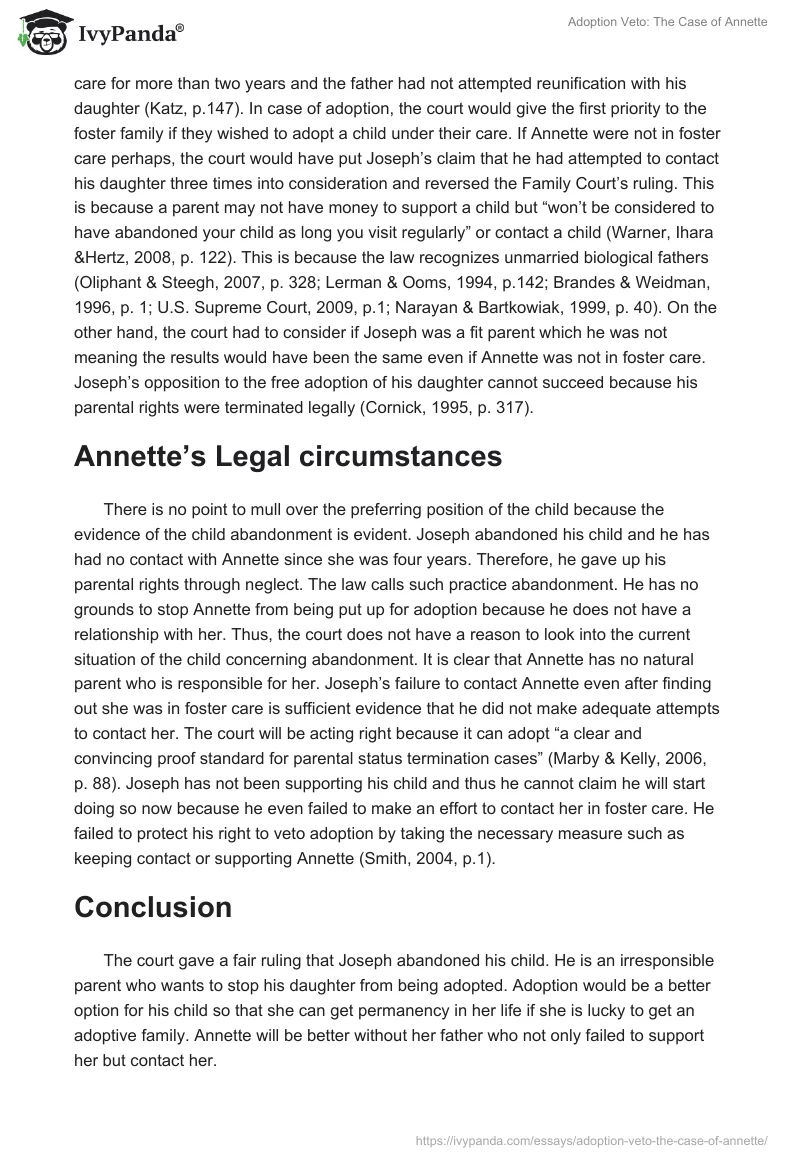 Adoption Veto: The Case of Annette. Page 2