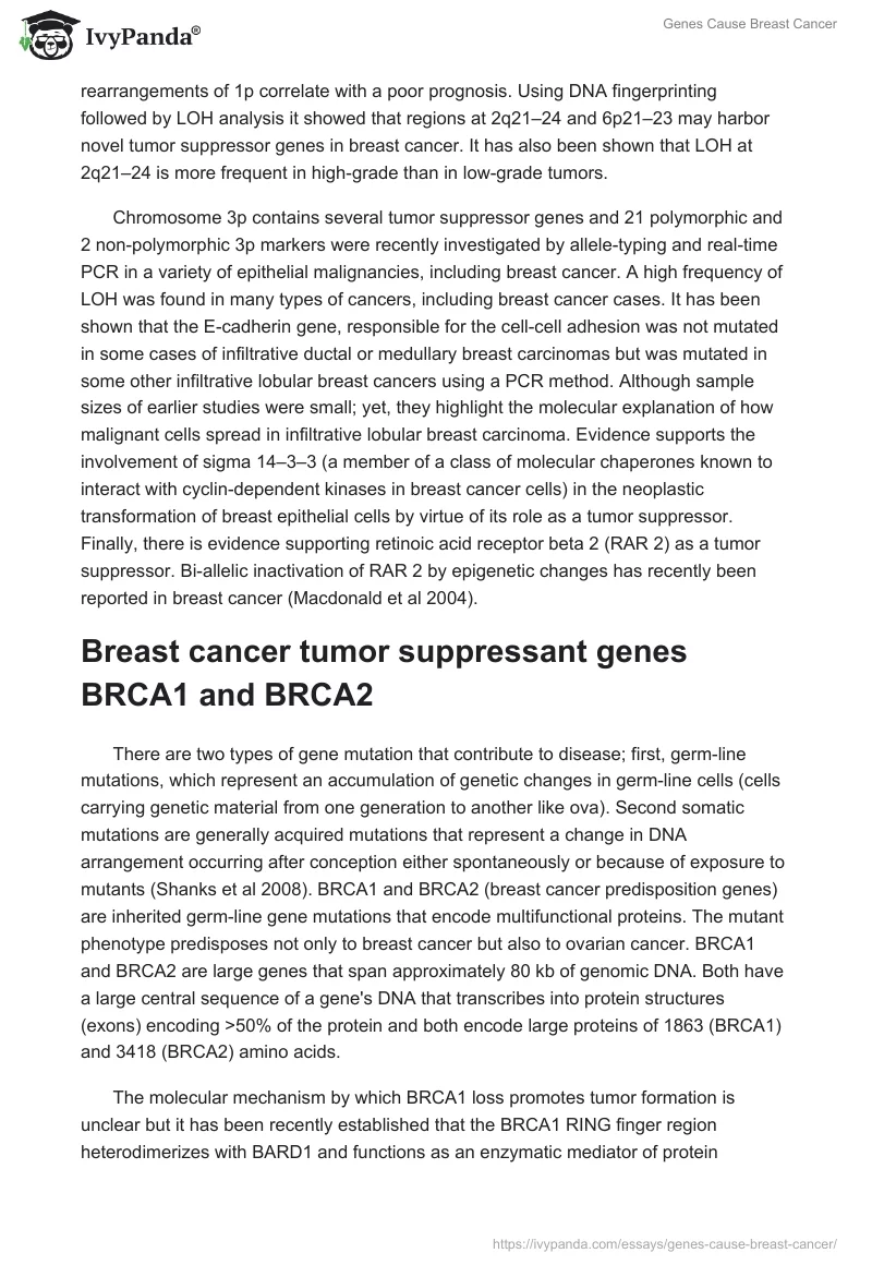 Genes Cause Breast Cancer. Page 3