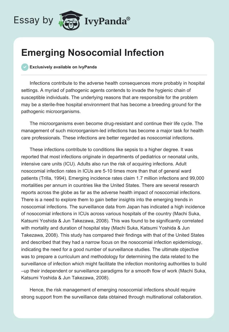 Emerging Nosocomial Infection. Page 1