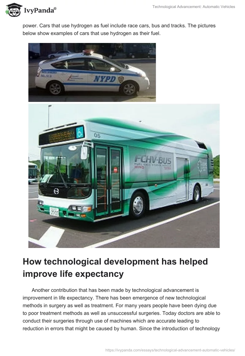 Technological Advancement: Automatic Vehicles. Page 2