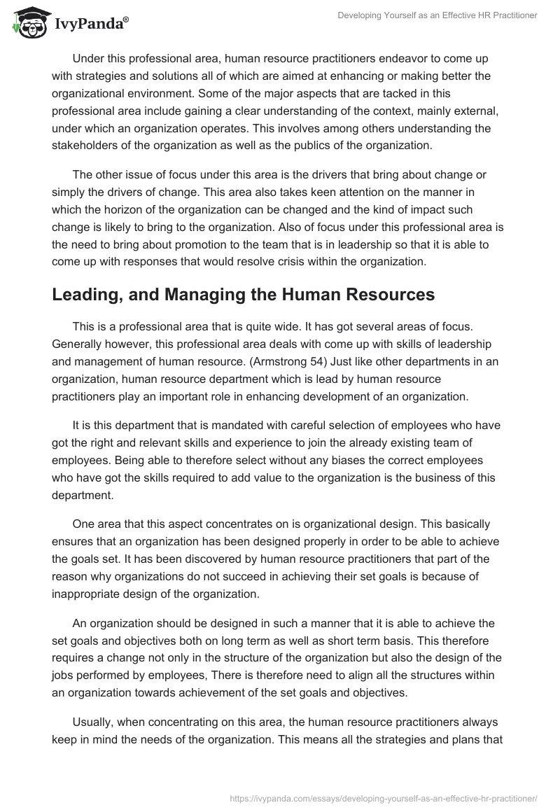 Developing Yourself as an Effective HR Practitioner. Page 5