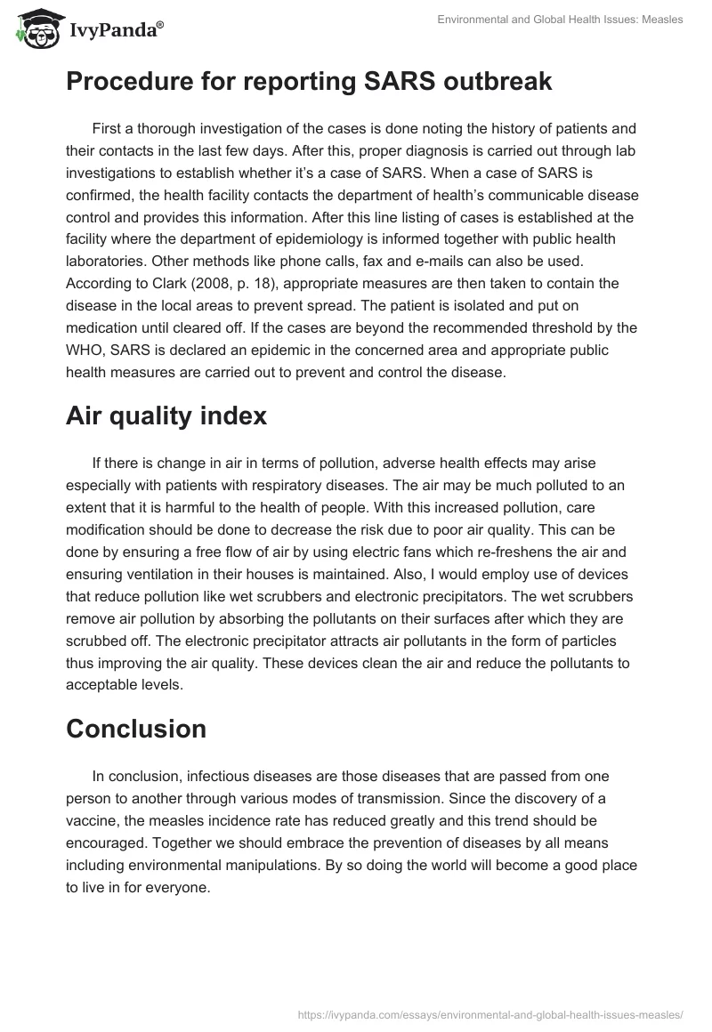 Environmental and Global Health Issues: Measles. Page 3