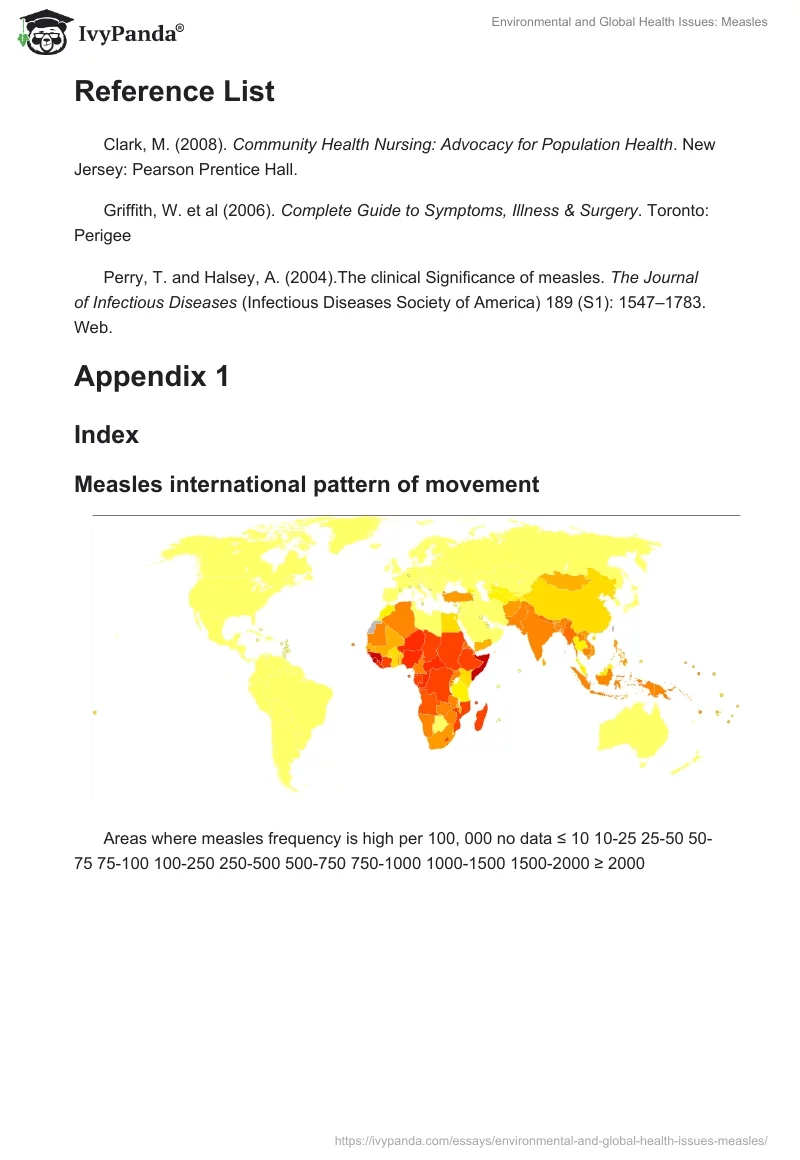 Environmental and Global Health Issues: Measles. Page 4