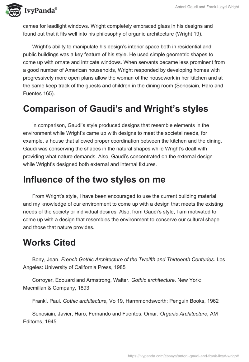 Antoni Gaudi and Frank Lloyd Wright. Page 2