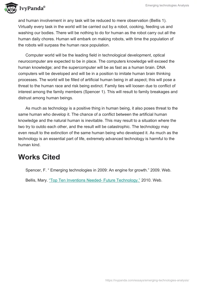 Emerging technologies Analysis. Page 2