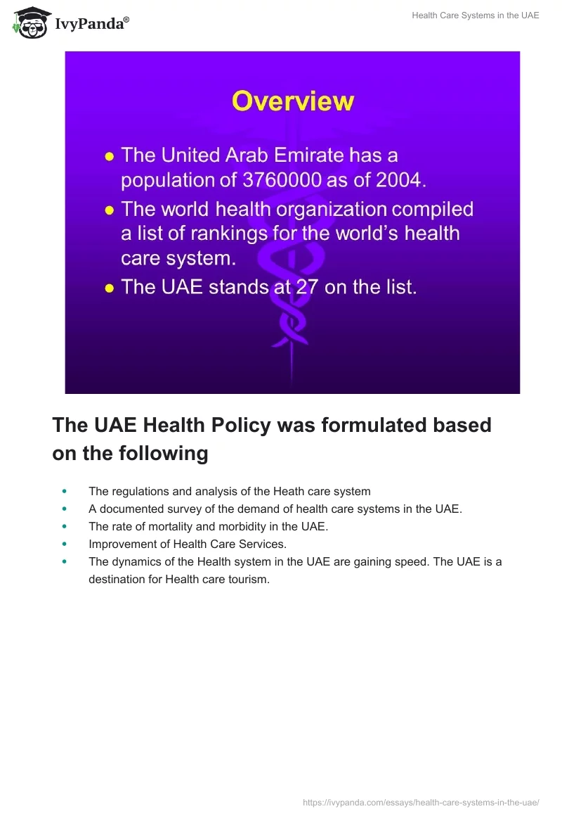 Health Care Systems in the UAE. Page 2