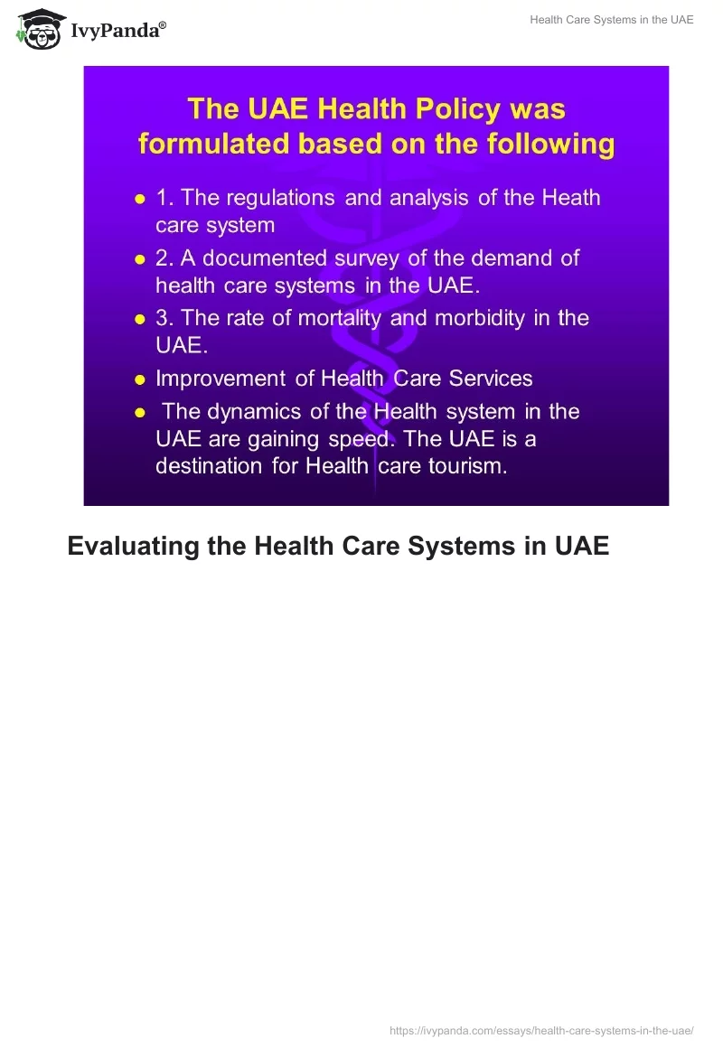 Health Care Systems in the UAE. Page 3