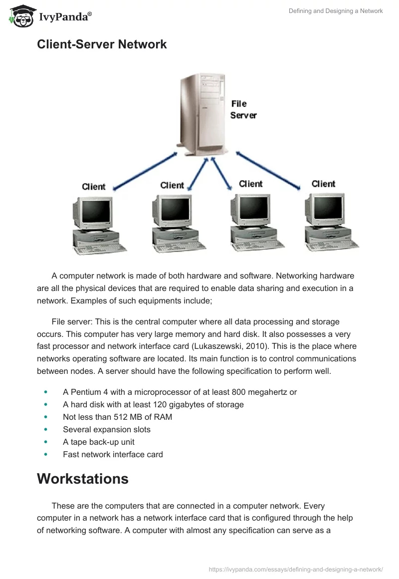 Defining and Designing a Network. Page 3