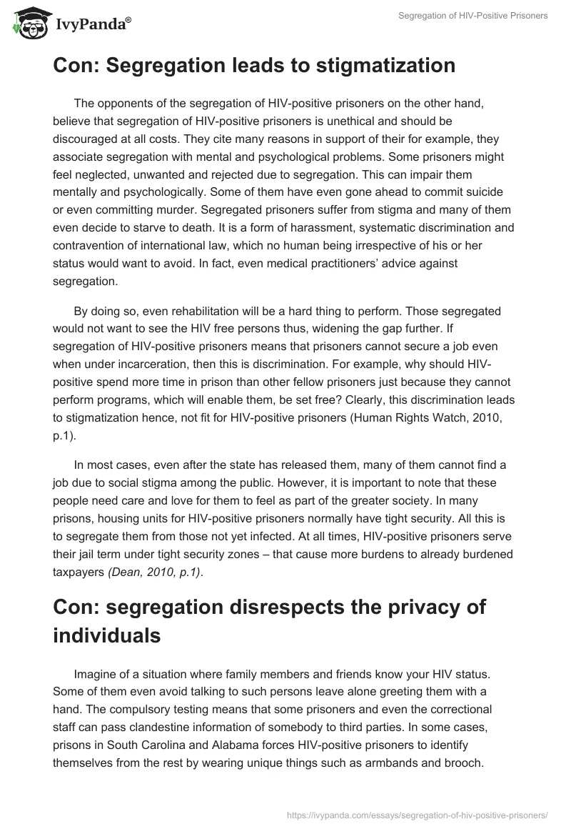 Segregation of HIV-Positive Prisoners. Page 3