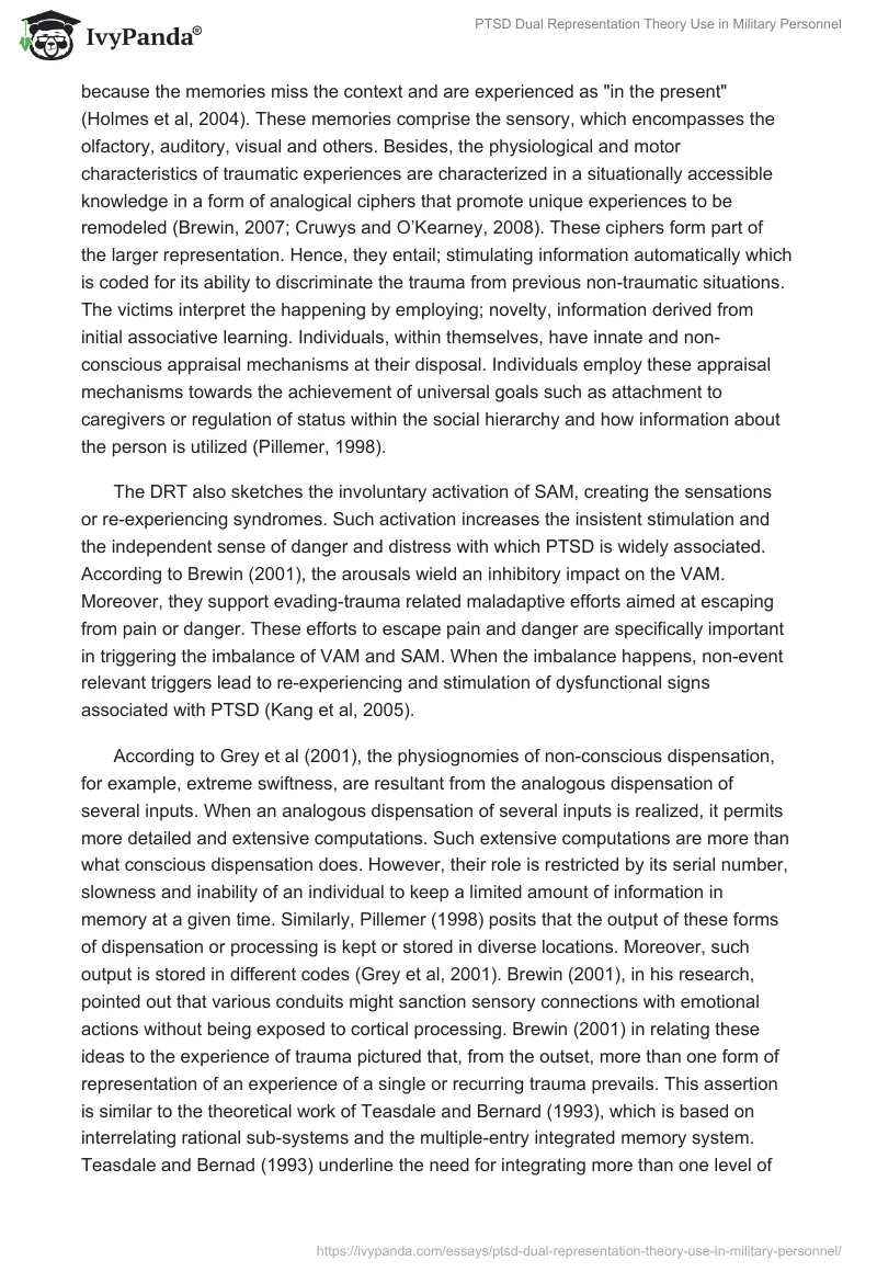 PTSD Dual Representation Theory Use in Military Personnel. Page 5