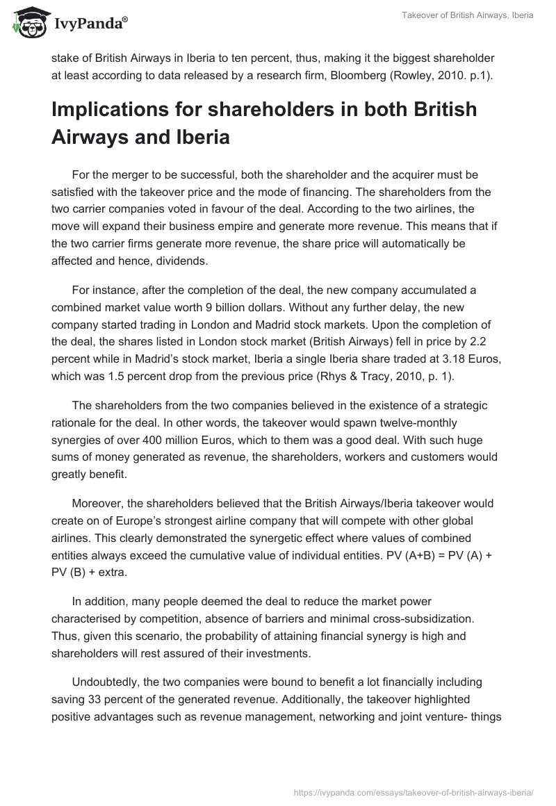 Takeover of British Airways, Iberia. Page 4