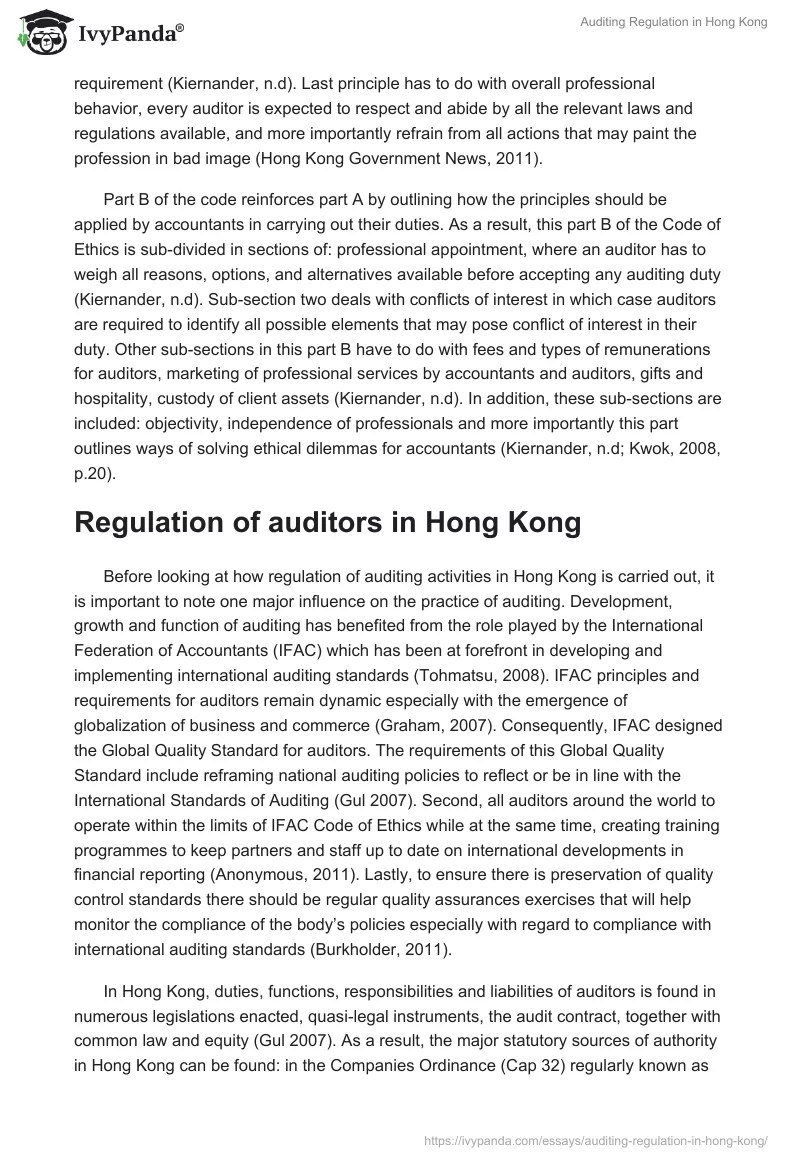 Auditing Regulation in Hong Kong. Page 4