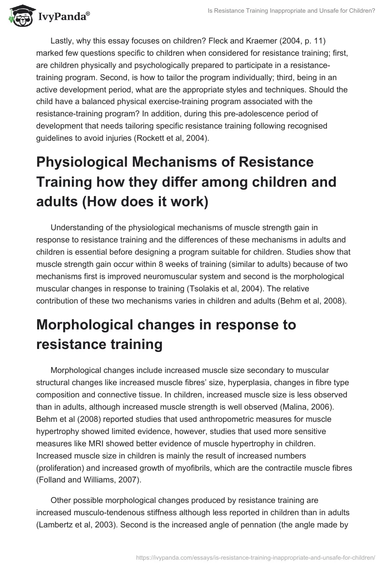 Is Resistance Training Inappropriate and Unsafe for Children?. Page 2